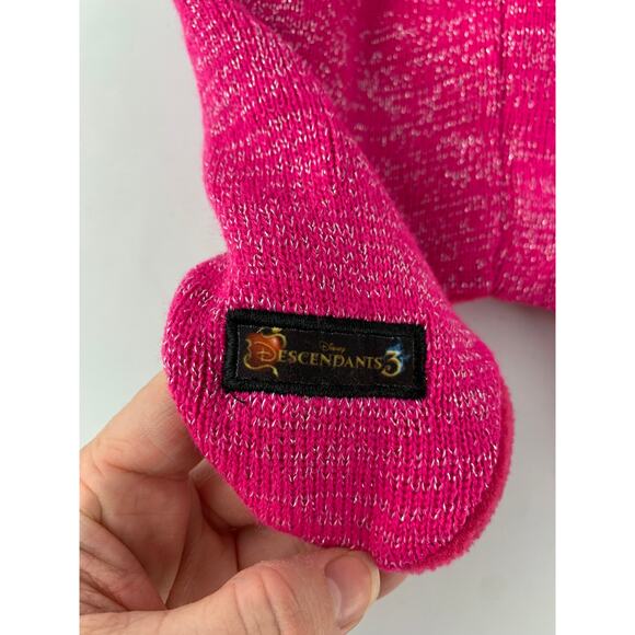 Descendants 3 Pink Beanie With Pom Pom And Navy Scarf. Girls One Size - Picture 7 of 9